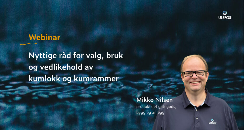 Banner for webinar om kumlokk og kumrammer med Mikko Nilsen. Grafikk.