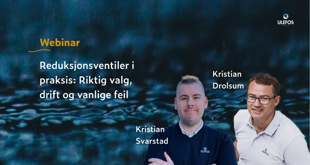 Banner for webinar om reduksjonsventiler. Grafikk.