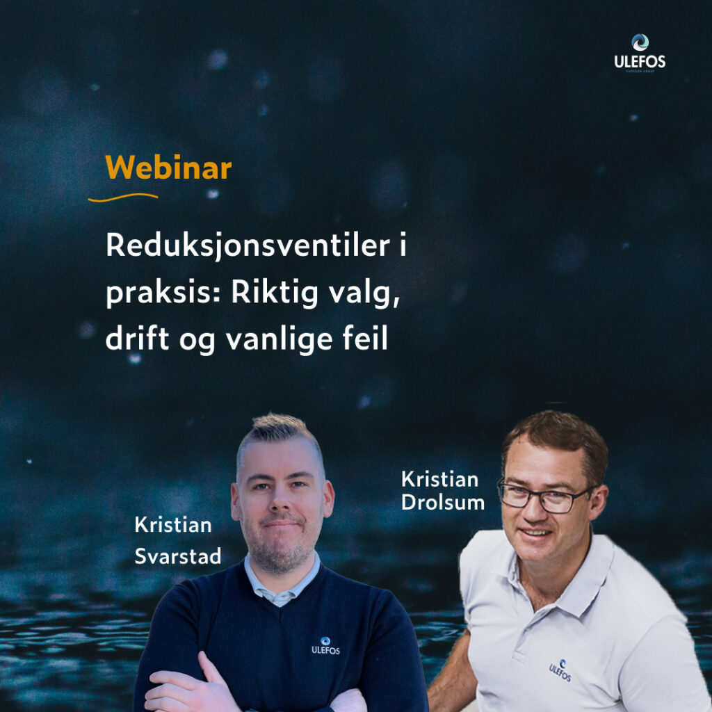 Banner for webinar om reduksjonsventiler. Grafikk.