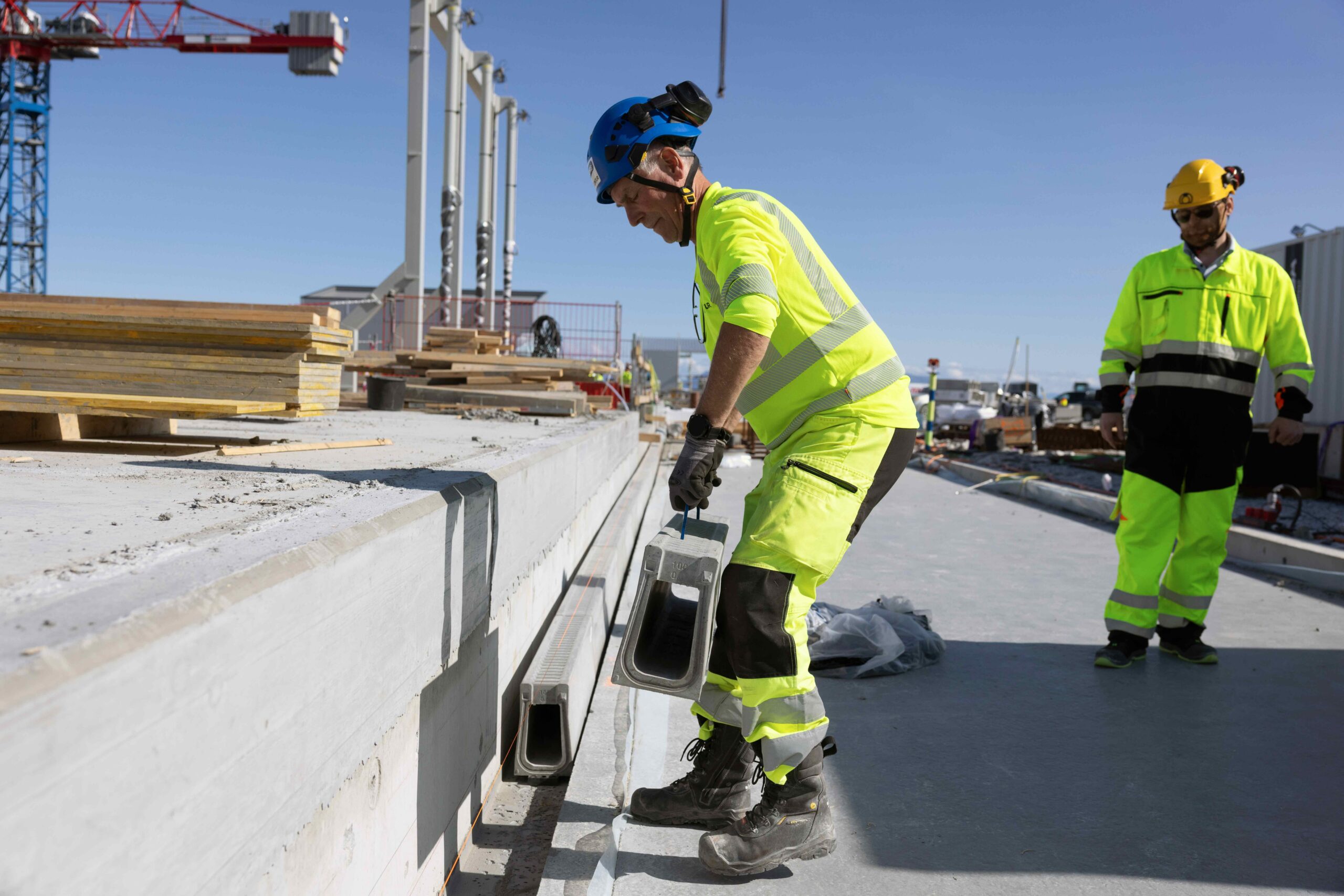 Anleggsarbeider plasserer Ulefos Filcoten One renne på site. Foto. 