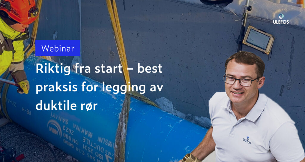 Banner for webinar om legging av duktile rør. Grafikk.