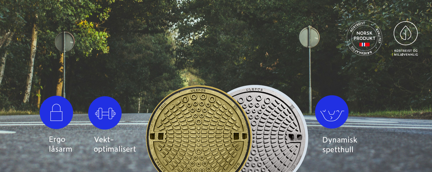 Banner for Ulefos Gull og Sølv kumlokk. Grafikk.