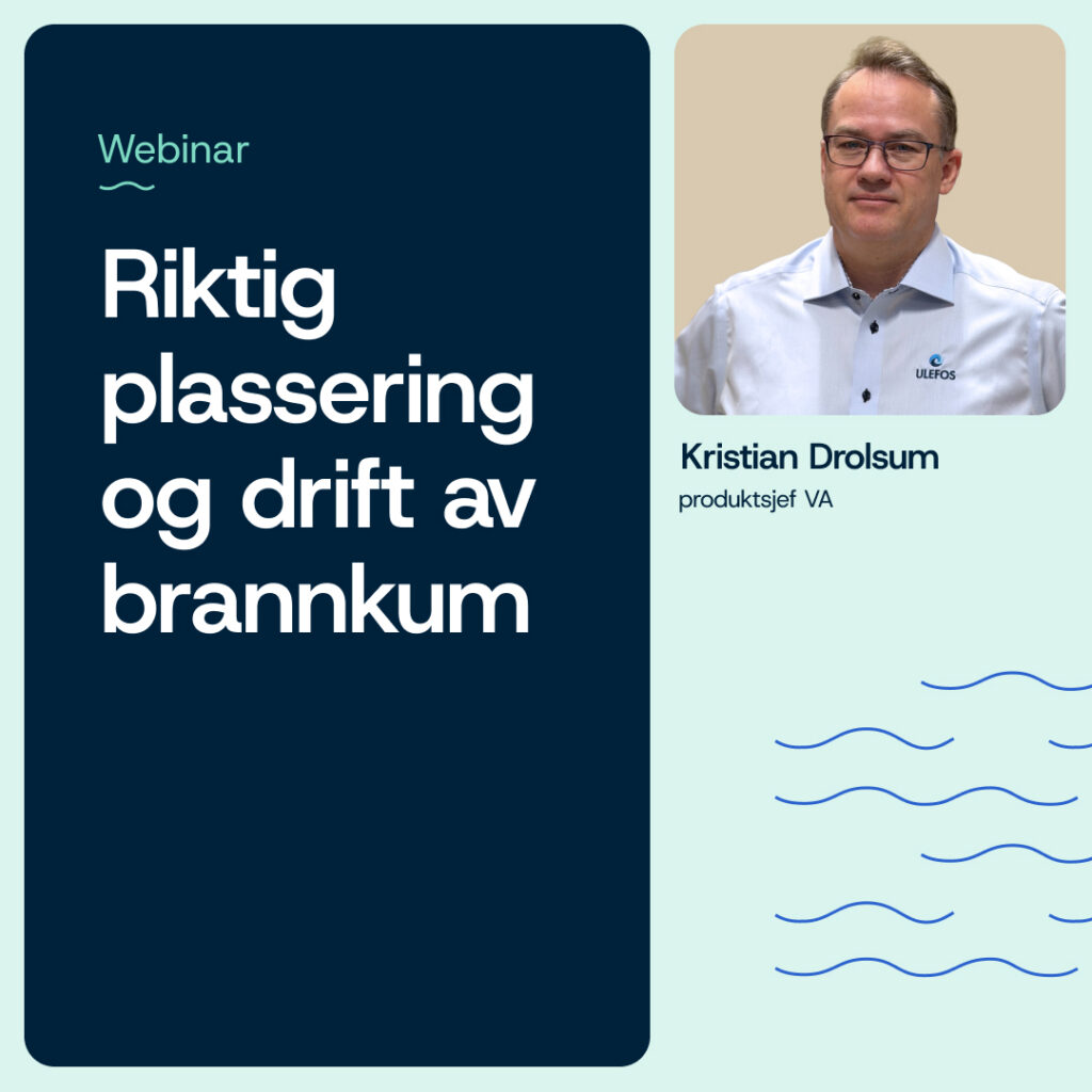 Banner for webinar om brannkummer. Grafikk.